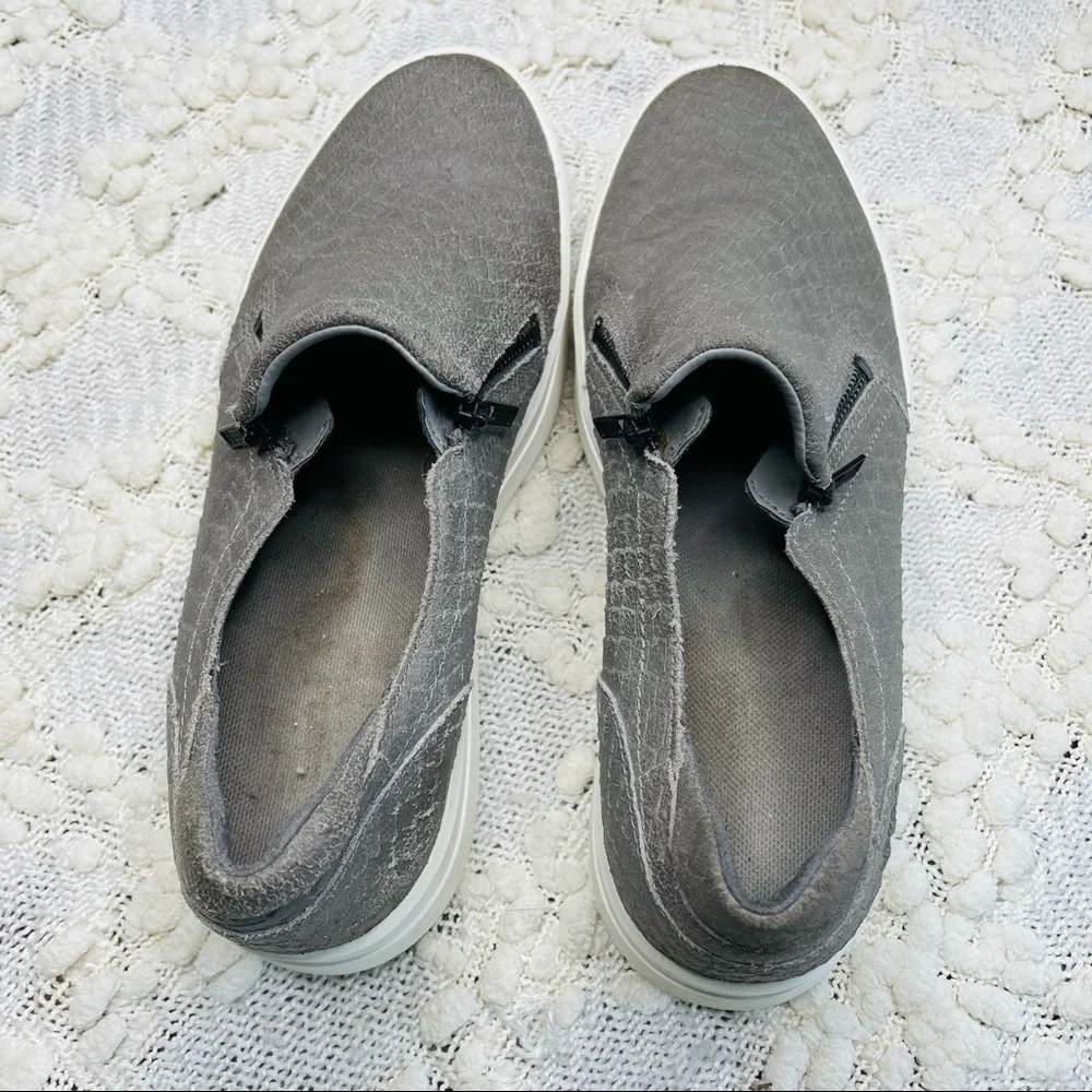 Timberland Sneakers Women's Size Slip On Gray Leather‎ Platform